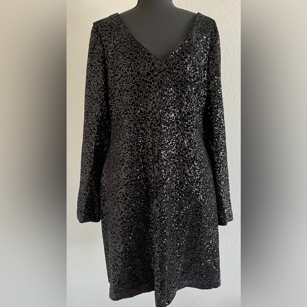Alberto Makali Black Sequin Mini Dress